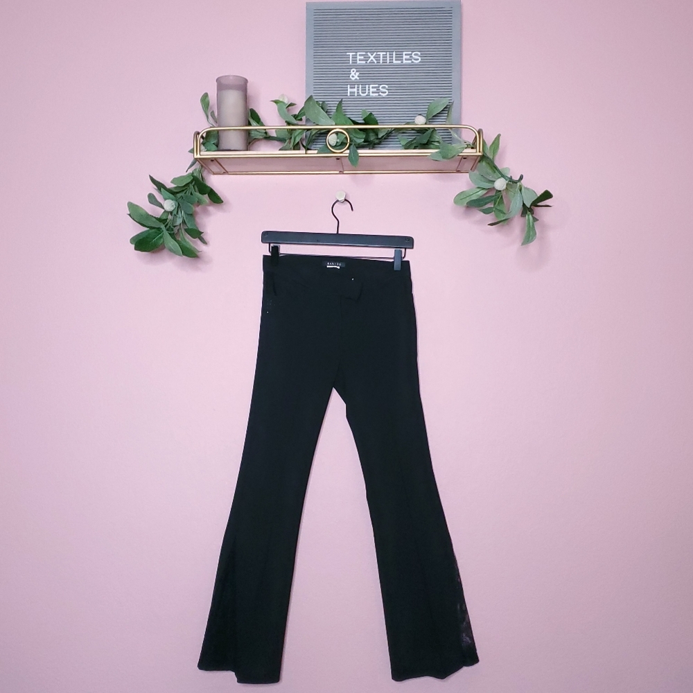 Sandro Lace Trim Black Trouser Pants